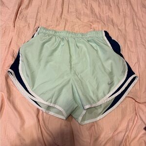 Nike Women’s Mint Green Athletic Shorts with Navy Panels